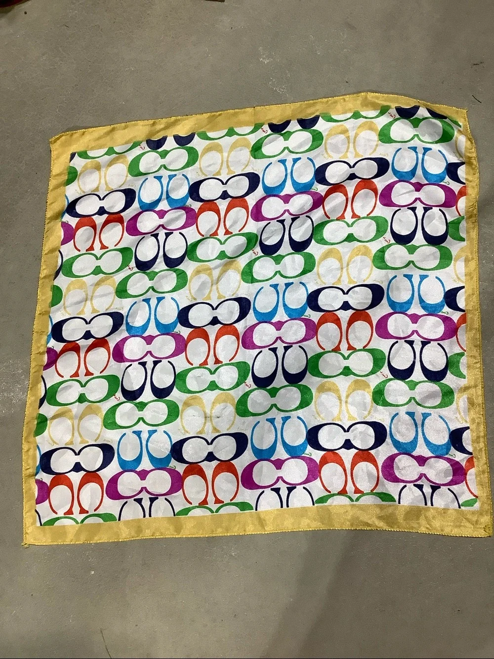 Coach Vintage Silk Rainbow C Monogram Scarf